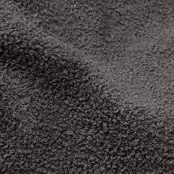 Grand Repose-pied Rond - Bouclé Anthracite Fabric Close-up Image