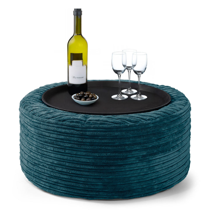 Pouf Ottoman - Bleu Canard 01