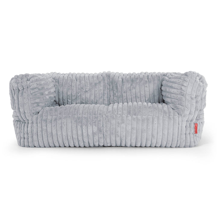 Canapé Pouf Albert 2 places - Velours Côtelé Ultra Pelucheux Bleu Dragé 01