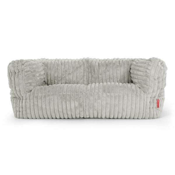 Canapé Pouf Albert 2 places - Velours Côtelé Ultra Pelucheux Vert Sauge 01