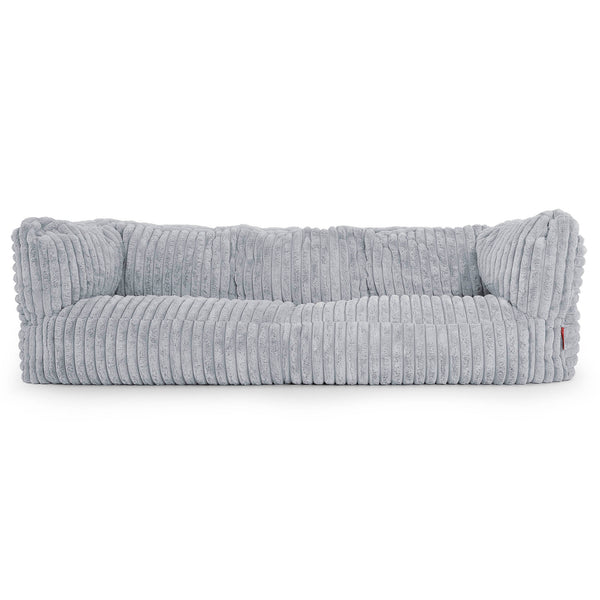 Canapé Pouf Albert 3 places - Velours Côtelé Ultra Pelucheux Bleu Dragé 01