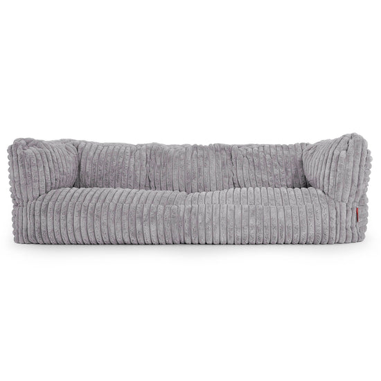 Canapé Pouf Albert 3 places - Velours Côtelé Ultra Pelucheux Gris 01