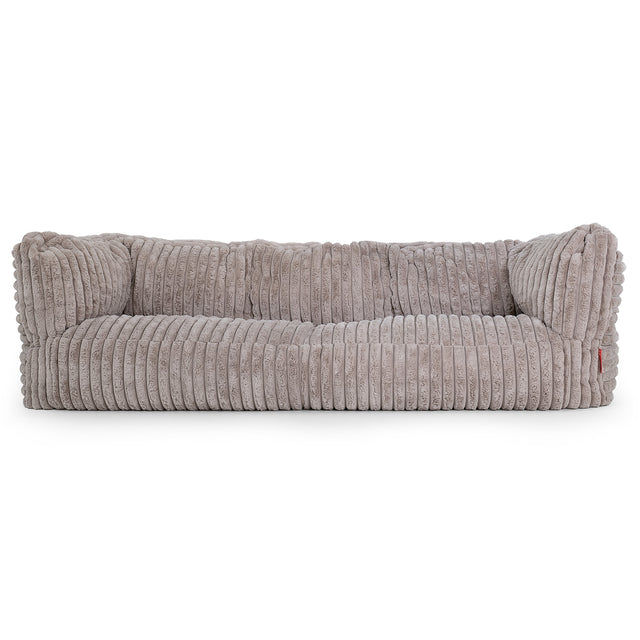 Canapé Pouf Albert 3 places - Velours Côtelé Ultra Pelucheux Vison 01