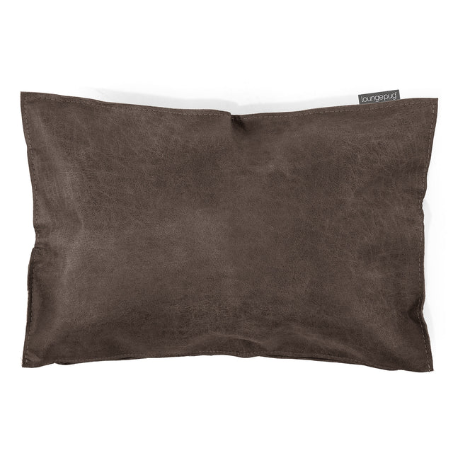 Housse de Coussin Rectangulaire 35 x 50cm - Cuir Vintage Gris Ardoise 01