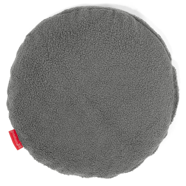 Housse de Coussin Rond 50cm - Bouclé Gris 01