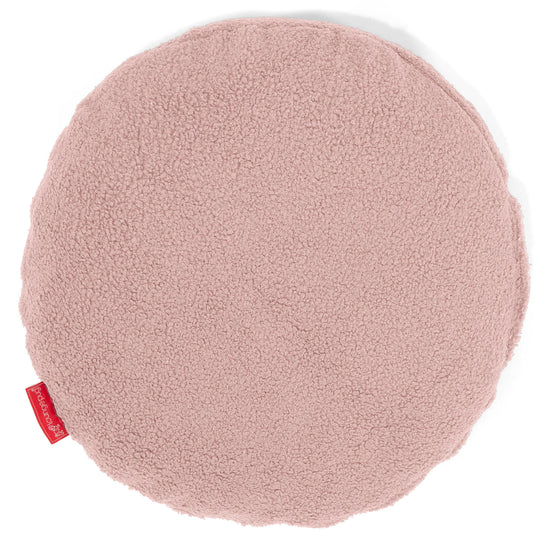 Housse de Coussin Rond 50cm - Bouclé Rose 01