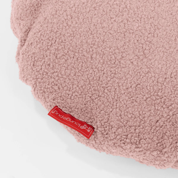 Housse de Coussin Rond 50cm - Bouclé Rose Fabric Close-up Image