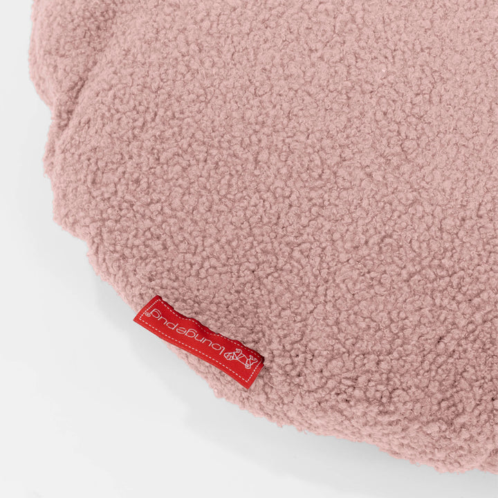 Housse de Coussin Rond 50cm - Bouclé Rose 02