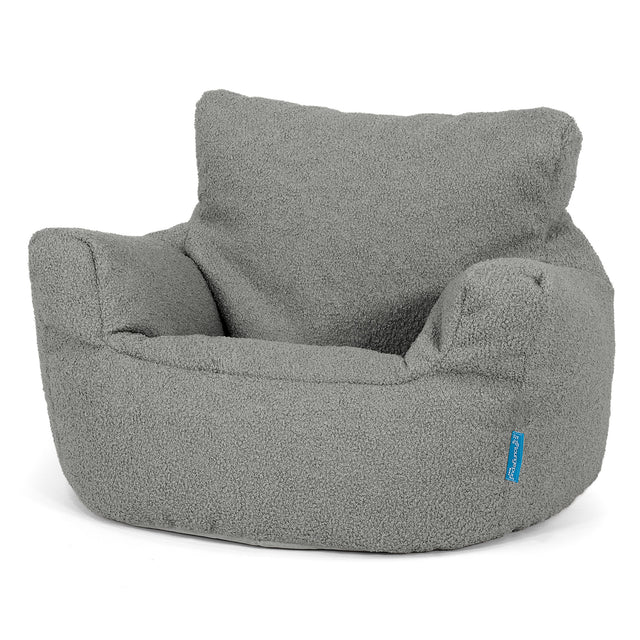 Fauteuil Pouf Bambin 1-3 ans - Bouclé Gris 01