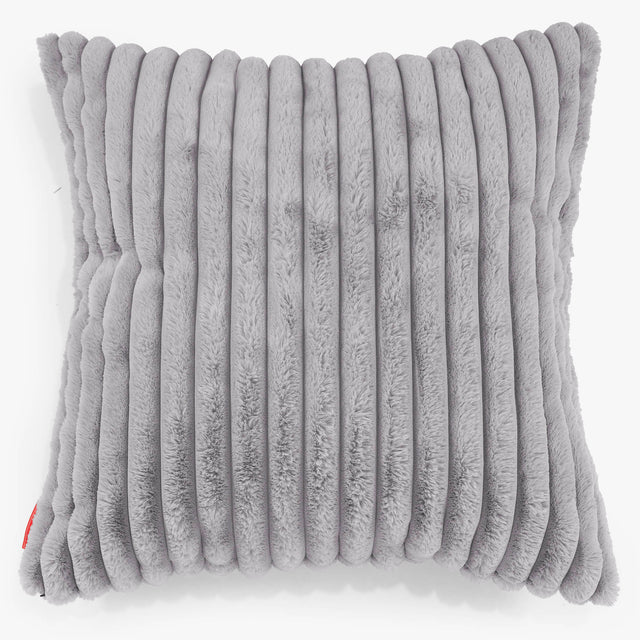 Grand Housse de Coussin 70 x 70cm - Velours Côtelé Ultra Pelucheux Gris 01