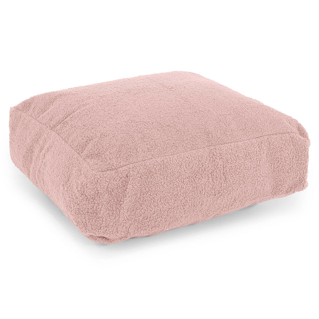 Grand Coussin de Sol - Bouclé Rose 01