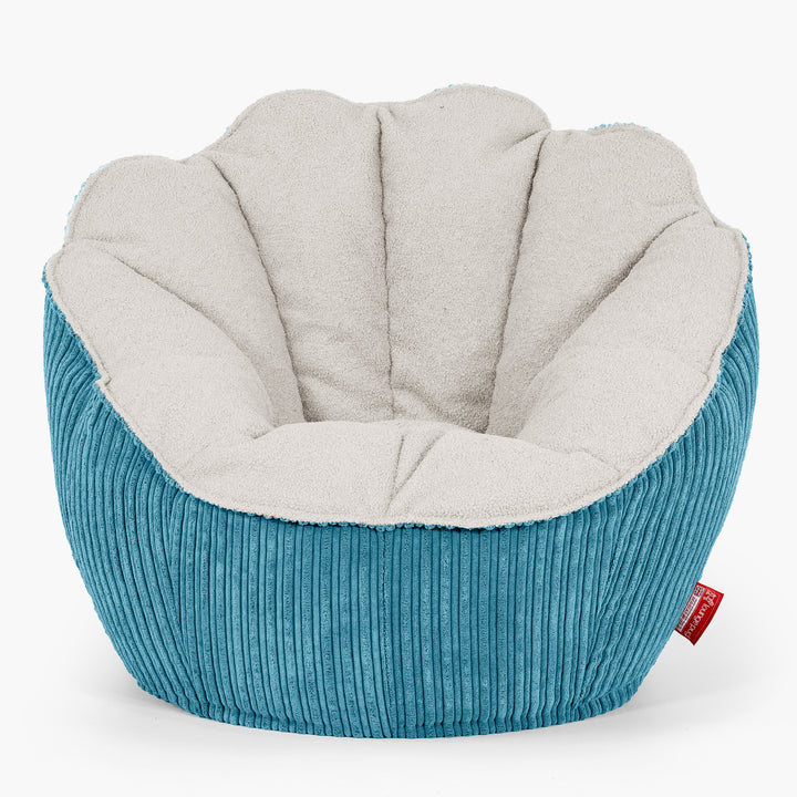 Pouf Fauteuil Natalia Sacco - Bouclé & Côtelé Mer Égée 01