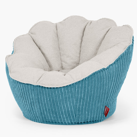 Pouf Fauteuil Natalia Sacco - Bouclé & Côtelé Mer Égée 02