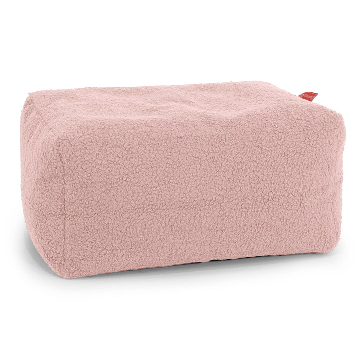 Petit Repose Pied - Bouclé Rose 01