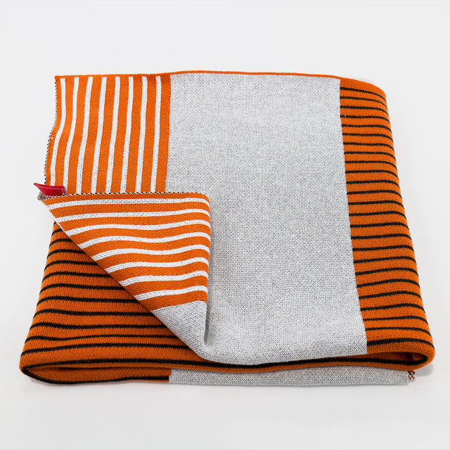 Couverture / Plaid - Tricoté Colourblock Abstrait Orange 03