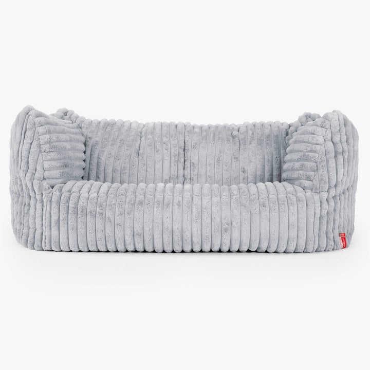 Pouf Canapé Ruben - Velours Côtelé Ultra Pelucheux Bleu Dragé 01