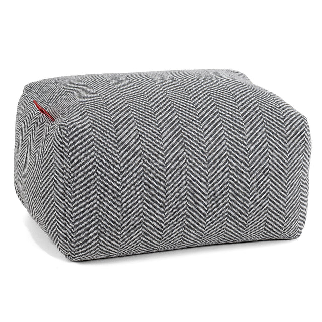 Petit Repose Pied - Tricoté Chevrons Gris 01