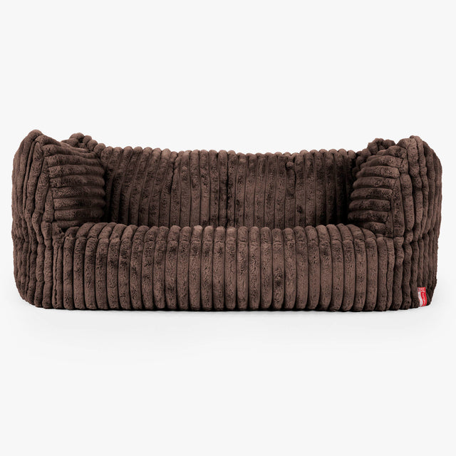 Pouf Canapé Ruben - Velours Côtelé Ultra Pelucheux Marron Meuse 01