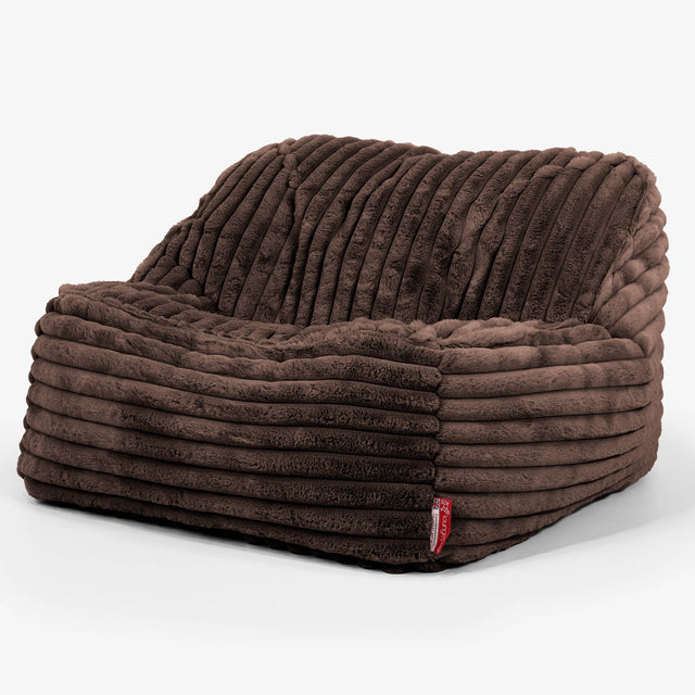 Le Pouf Doudou - Velours Côtelé Ultra Pelucheux Marron Meuse 01