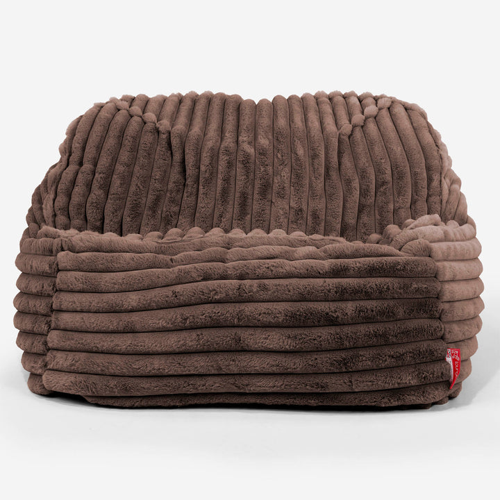 Le Pouf Doudou - Velours Côtelé Ultra Pelucheux Marron Meuse 02