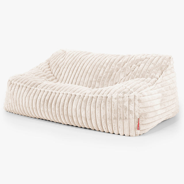 Le Canapé Pouf Doudou - Velours Côtelé Ultra Pelucheux Crème 01