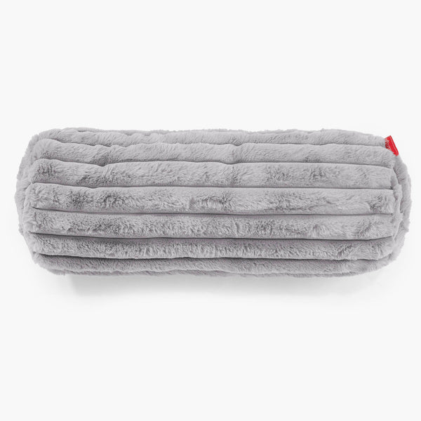 Housse de Traversin 20 x 55cm - Velours Côtelé Ultra Pelucheux Gris 01