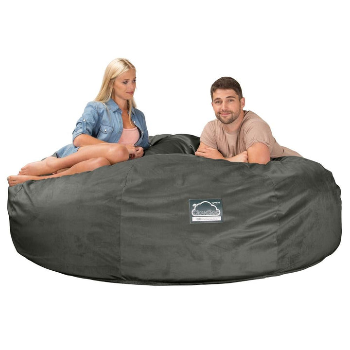 Lounge Pug, CloudSac 3000 XXL, Grand Canapé Pouf à Mémoire de Forme, Gros Pouf Sofa, Velours Anthracite