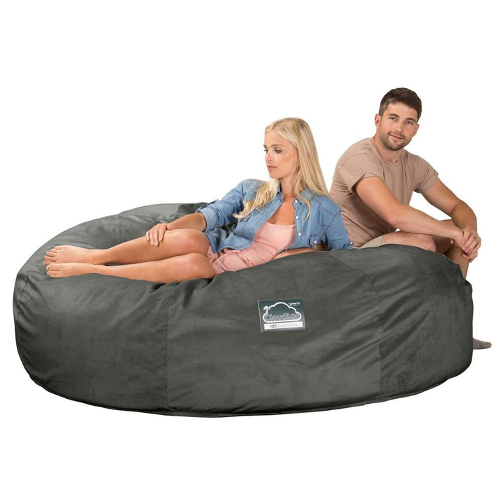 Lounge Pug, CloudSac 3000 XXL, Grand Canapé Pouf à Mémoire de Forme, Gros Pouf Sofa, Velours Anthracite