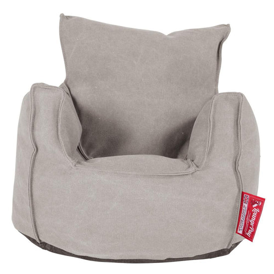 LOUNGE PUG - Stonewashed - Fauteuil Enfant, Pouf Enfant - Gris