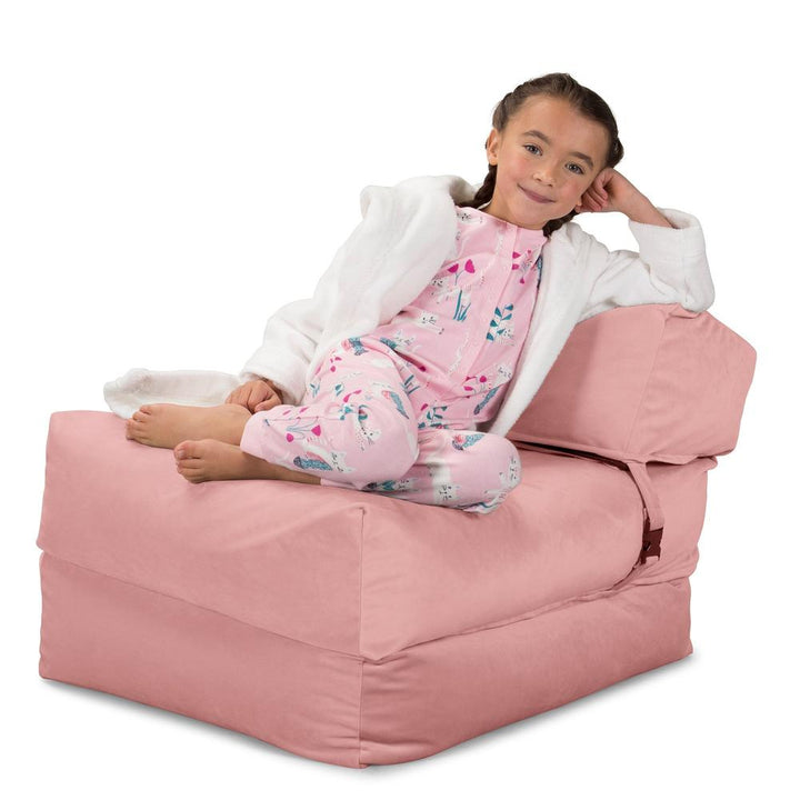 Lounge Pug, Avery, Fauteuil Futon, Unique, Velours Rose