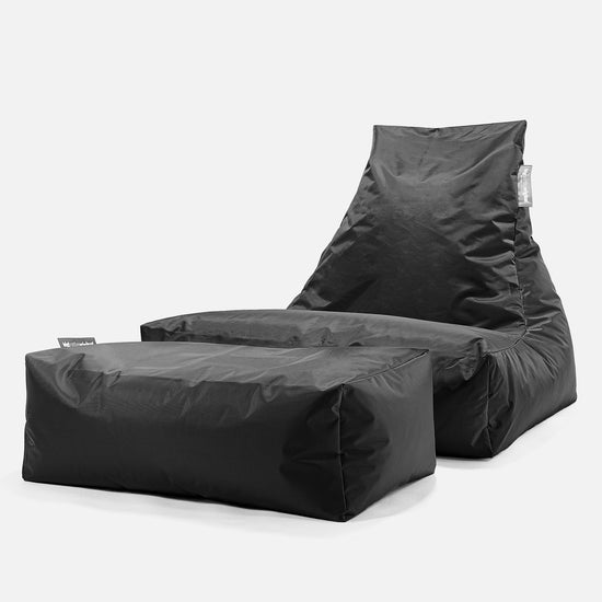 SmartCanvas™ Pouf Extérieur Lounger - Noir 02