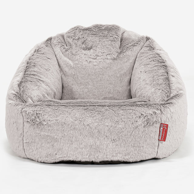 Pouf Chaise Bubble - Fausse Fourrure Lapin Gris clair 01