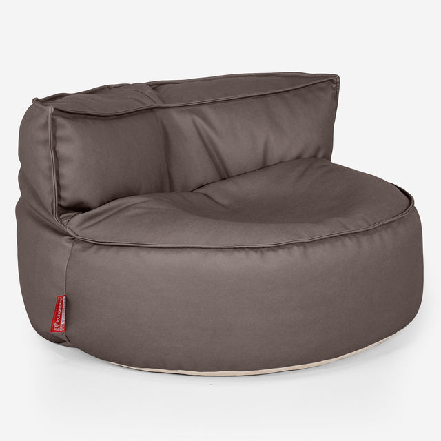 Canapé Pouf Chloe - Cuir Végan Chocolat 01