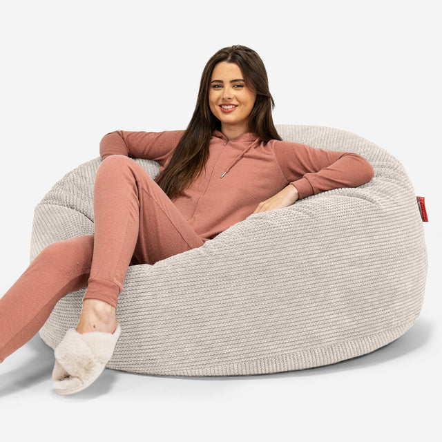 Pouf Fauteuil Design - Côtelé Gris Acier 3511