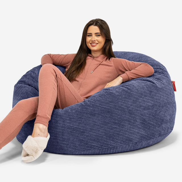 Pouf Fauteuil Design - Côtelé Gris Acier 3525