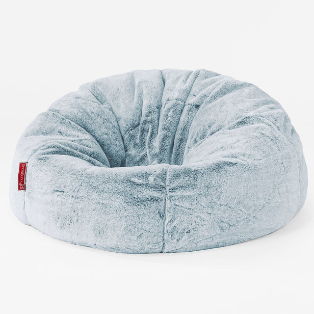 CloudSac 200 Pouf Géant Enfant à Mémoire de Forme - Fausse Fourrure Lapin Bleu Pastel 01