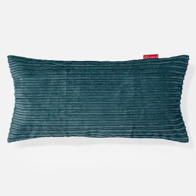 Coussin Rectangulaire Géant 40 x 80cm - Côtelé Bleu Canard 01