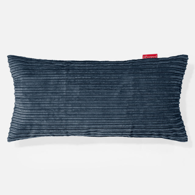 Coussin Rectangulaire Géant 40 x 80cm - Côtelé Bleu Marine 01