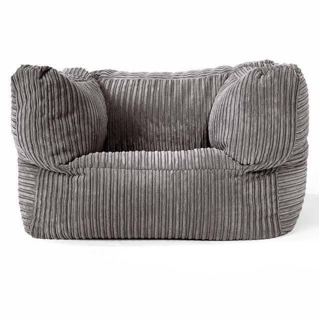 Albert Pouf Fauteuil Design - Côtelé Anthracite 01