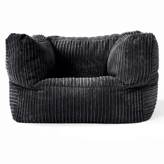 Albert Pouf Fauteuil Design - Côtelé Noir 01