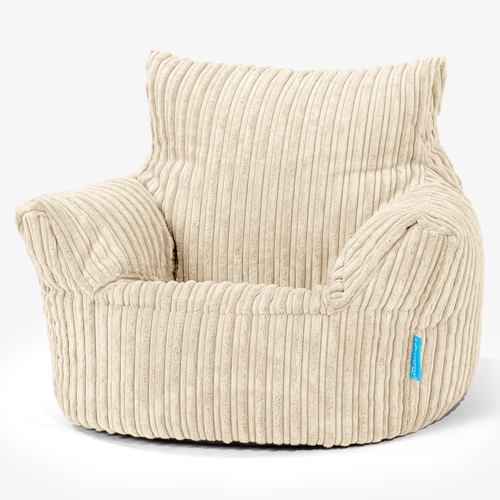 Fauteuil Pouf Bambin 1-3 ans - Côtelé Crème 01