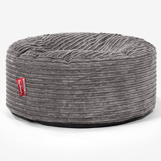 Pouf Design Rond - Côtelé Anthracite 01