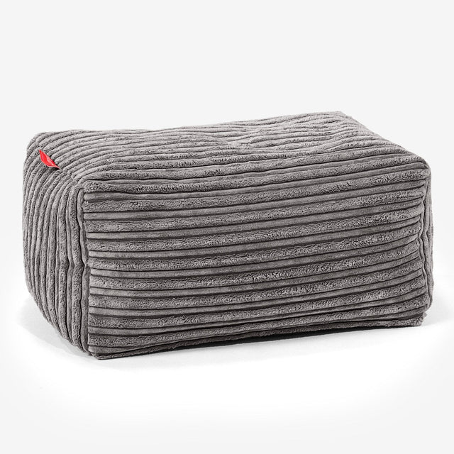 Pouf Repose Pied - Côtelé Anthracite 01