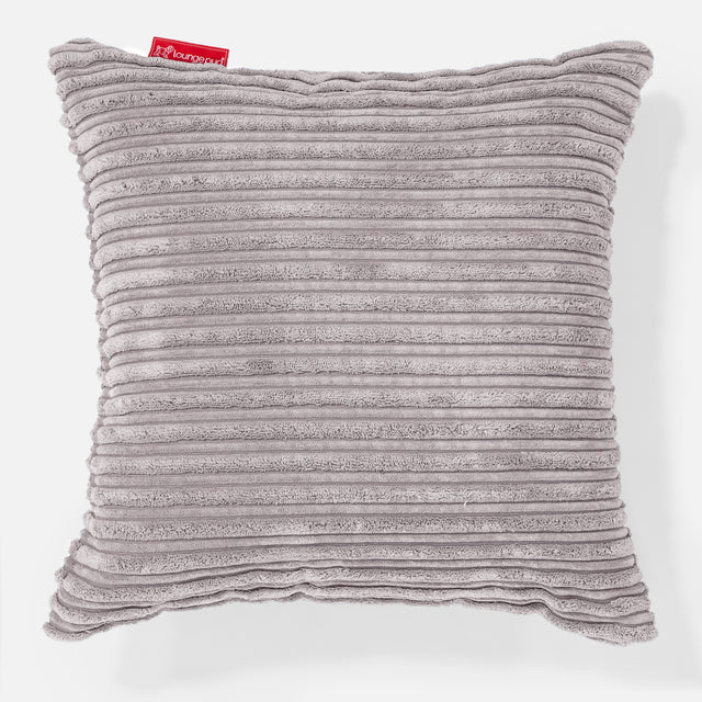 Housse de Coussin 47 x 47cm - Côtelé Gris Argent 01