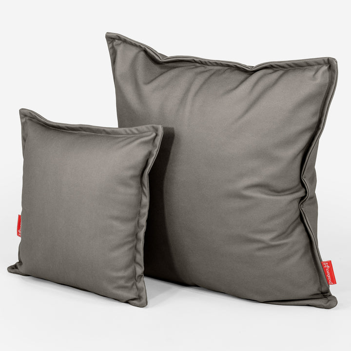 Housse de Coussin 47 x 47cm - Cuir Végan Gris 02