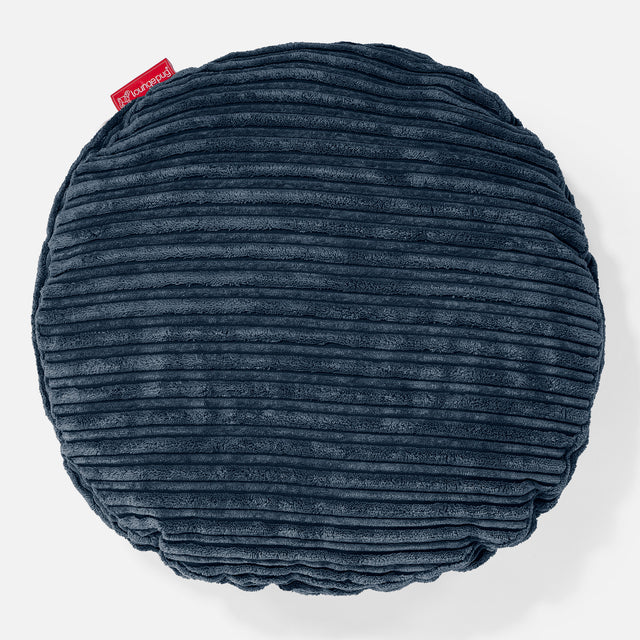 Coussin Rond 50cm - Côtelé Bleu Marine 01