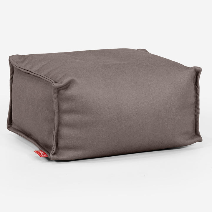 Pouf Repose Pied - Cuir Végan Chocolat 01