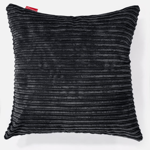 Grand Coussin 70 x 70cm - Côtelé Noir 01