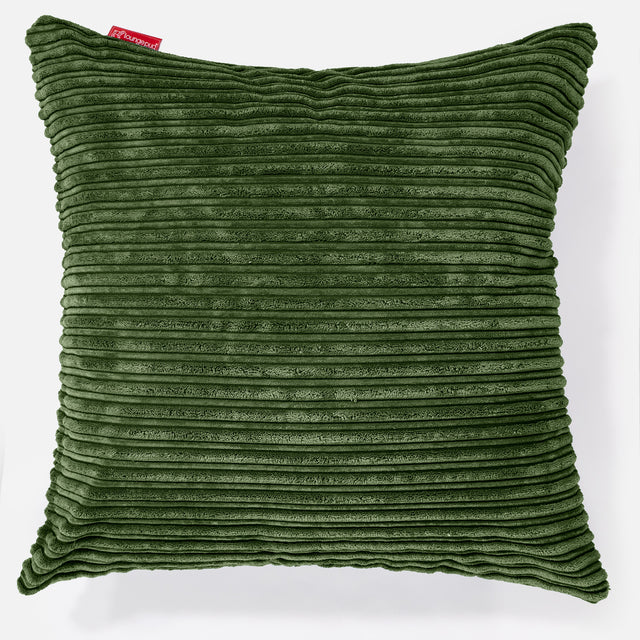 Grand Housse de Coussin 70 x 70cm - Côtelé Vert Forêt 01