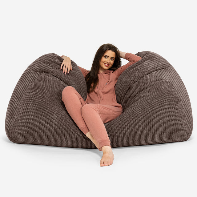 Pouf Fauteuil Design - Côtelé Gris Acier 3966